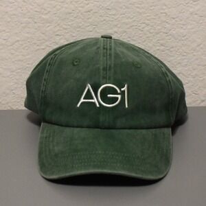 AG1 Athletic Greens Never Waste a Day Green Washed Dad Hat Adjustable Cap